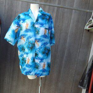 Vintage men’s Hawaiian Shirt Kalena Tropical Shirt L
